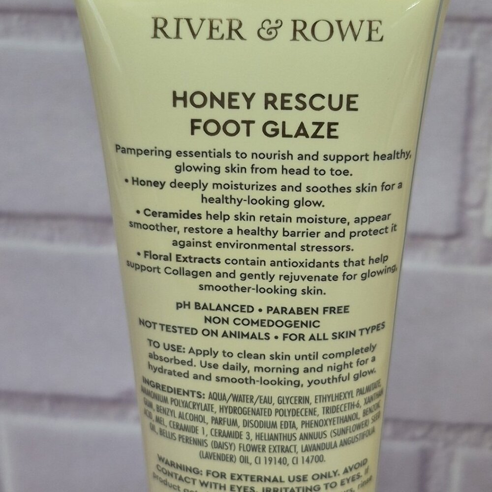 2Pk River & Rowe Honey Rescue Foot Glaze Ceramides Floral Extracts Nourish Renew - Picture 3 of 5